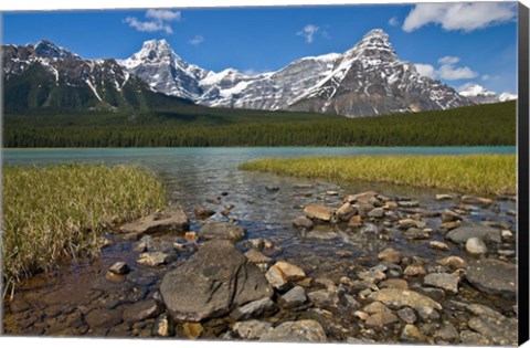 Framed Alberta, Rocky Mountains, Banff NP, lake fed by snowmelt Print