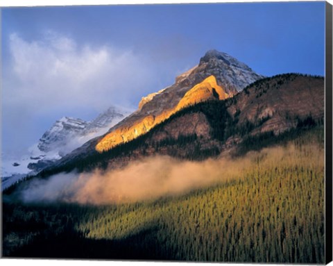 Framed Alberta, Banff NP, Sunrise of the Canadian Rockies Print