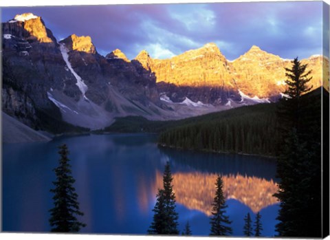 Framed Lake Moraine at First Light, Banff National Park, Alberta, Canada Print