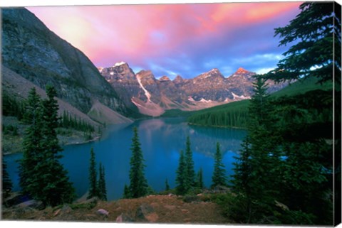 Framed Lake Moraine at Dawn, Banff National Park, Alberta, Canada Print