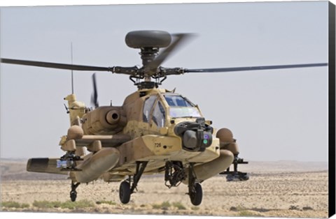 Framed AH-64D Saraf attack helicopter of the Israeli Air Force Print