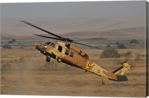 Framed UH-60L Yanshuf helicopter of the Israeli Air Force Print