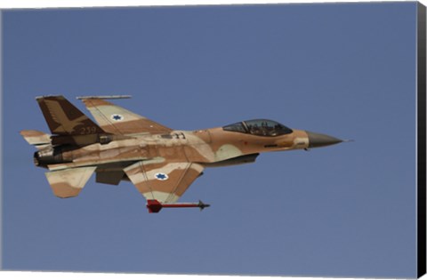 Framed F-16A Netz of the Israeli Air Force in flight over Israel Print