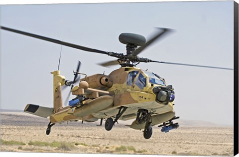 Framed AH-64D Saraph helicopter of the Israeli Air Force Print