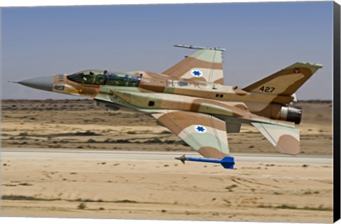 Framed F-16I Sufa of the Israeli Air Force taking off from Ramon Air Base Print