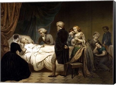 Framed President George Washington on his Deathbed Print