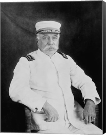 Framed Admiral George Dewey (black &amp; white) Print