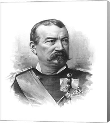 Framed General Philip Sheridan (black &amp; white portrait) Print