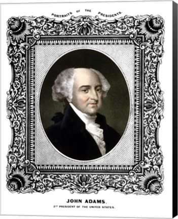 Framed President John Adams (color portrait) Print