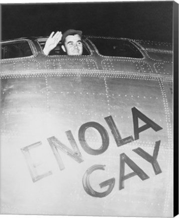 Framed Colonel Paul Tibbets on the Enola Gay Print