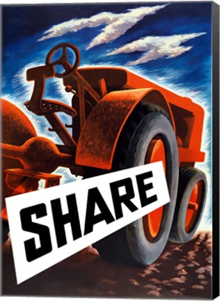 Framed Share (tractor) Print