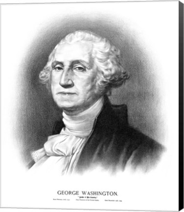 Framed Bust of President George Washington Print