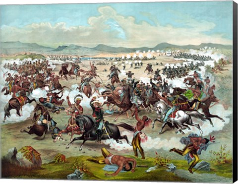 Framed Battle of Little Bighorn Print