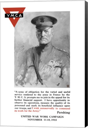 Framed General John Pershing, YMCA Print