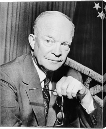 Framed Dwight Eisenhower with Glasses Print