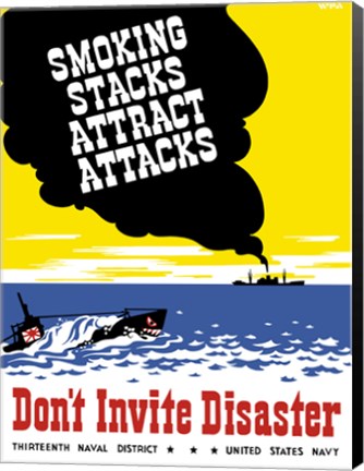 Framed Smoking Stacks Attract Attacks Print