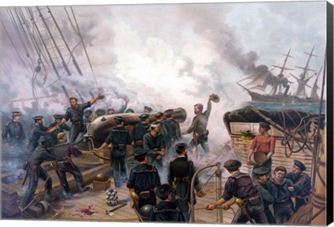 Framed Battle of Cherbourg Print