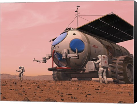 Framed Artist&#39;s Concept of How a Martian Motorhome Might be Realized Print