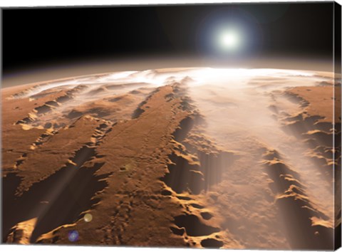 Framed Artist&#39;s Concept of the Valles Marineris Canyons on Mars Print