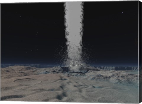 Framed Eruption of an Ice Volcano on the Surface of Neptunes Moon Triton Print