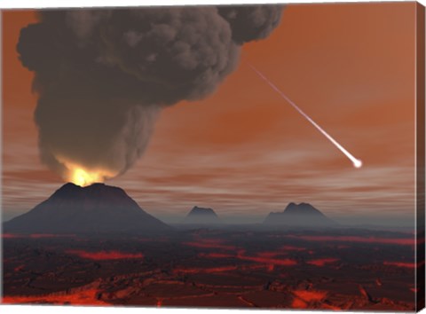 Framed Artist&#39;s Concept Showing How the Surface of Earth Appeared During the Hadean Eon Print