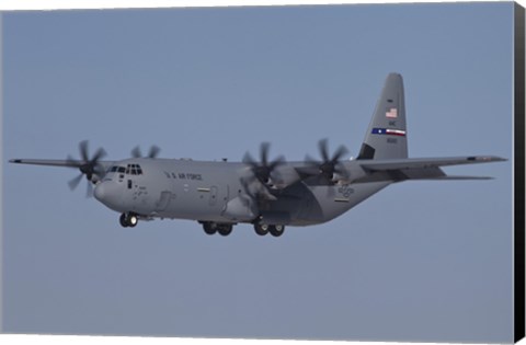 Framed C-130J Super Hercules of the 317th Airlift Group in Flight Over Germany Print