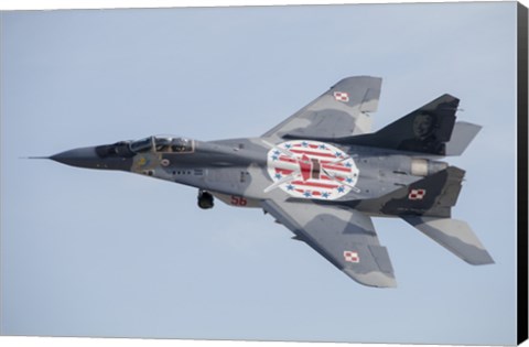 Framed MiG-29 Fulcrum of the Polish Air Force in Flight Print