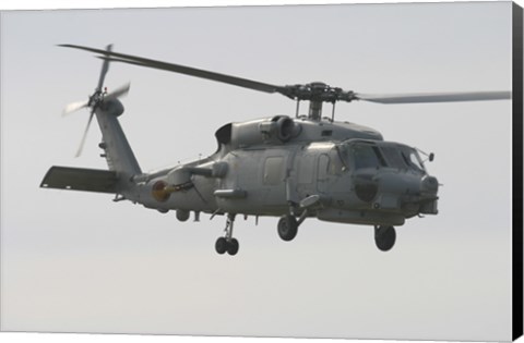 Framed SH-60B Seahawk of the Spanish Navy in Flight Over Rota, Spain Print