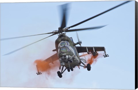 Framed Czech Air Force Mi-35 Hind Helicopter Print