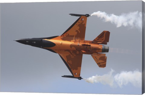 Framed Dutch Air Force F-16A During a Flight Demonstration Print