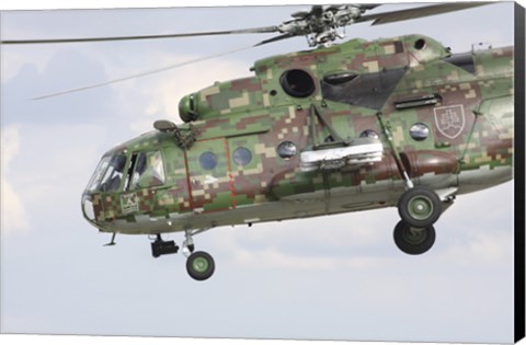 Framed Slovak Air Force Mi-17 Hip in digital camouflage Print