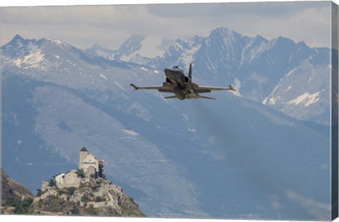 Framed Swiss Air Force F-5E Tigers Above Sion Air Base, Sion, Switzerland Print