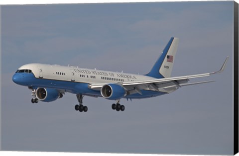 Framed Boeing C-32A of the 89th Airlift Wing, in Flight over Germany Print