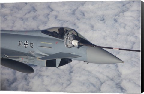 Framed German Air Force Eurofighter Typhoon during in-Flight Refueling Print