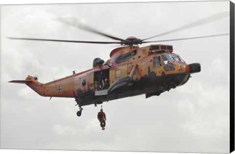 Framed German WS-1 Sea King during a Fast-roping Exercise Print