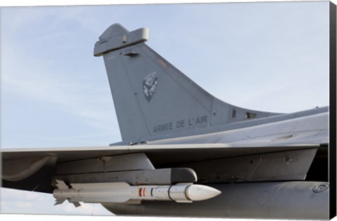 Framed MICA Missile Under the Wing of a French Air Force Rafale Aircraft Print