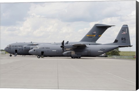 Framed C-130J Super Hercules with a C-17 Globemaster Print