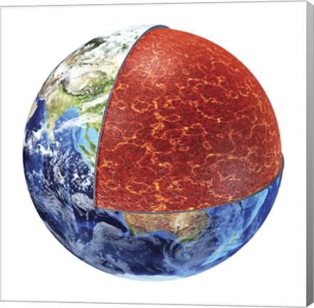 Framed Cross Section of Planet Earth Showing the Upper Mantle Print