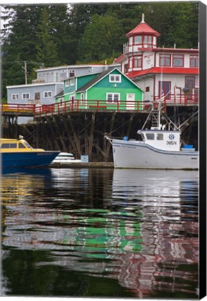 Framed British Columbia, Prince Rupert Boats in harbor Print