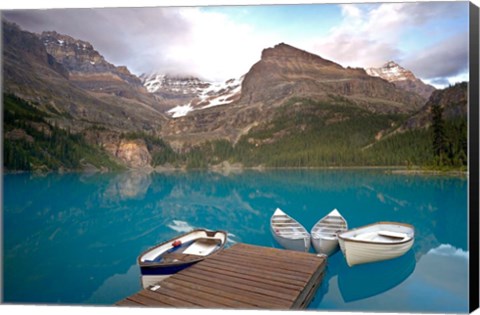 Framed British Columbia, Yoho NP, Boats on Lake Ohara Print