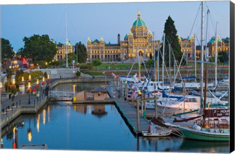 Framed Inner Harbor at Victoria, British Columbia Print