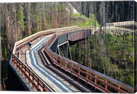 Framed Bicycling, Kettle Valley Railway, British Columbia Print