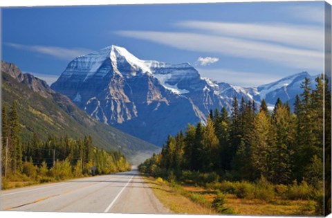 Framed Highway through Mount Robson Provincial Park, British Columbia, Canada Print