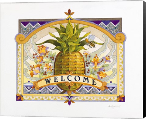 Framed Welcome Pineapple Print