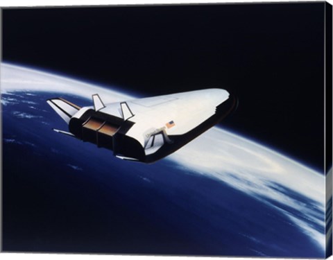 Framed Artist&#39;s Rendering of the X-33 Reusable Launch Vehicle Print