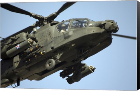 Framed AH-64 Apache in Flight Print