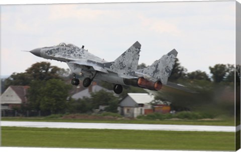 Framed Slovak Air Force MIG-29 Fulcrum taking off Print