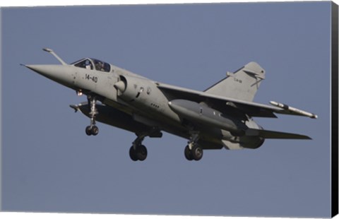 Framed Spanish Mirage F-1M in flight over Belgium Print