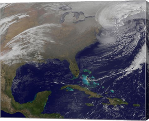 Framed Two Low Pressure Systems Merge Together and form a Giant Nor&#39;easter Print