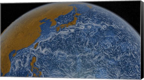 Framed This Visualization Shows Ocean Surface Currents of the Kuroshio Current Print